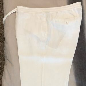 James Perse White Linen Drawstring Pants Size 4